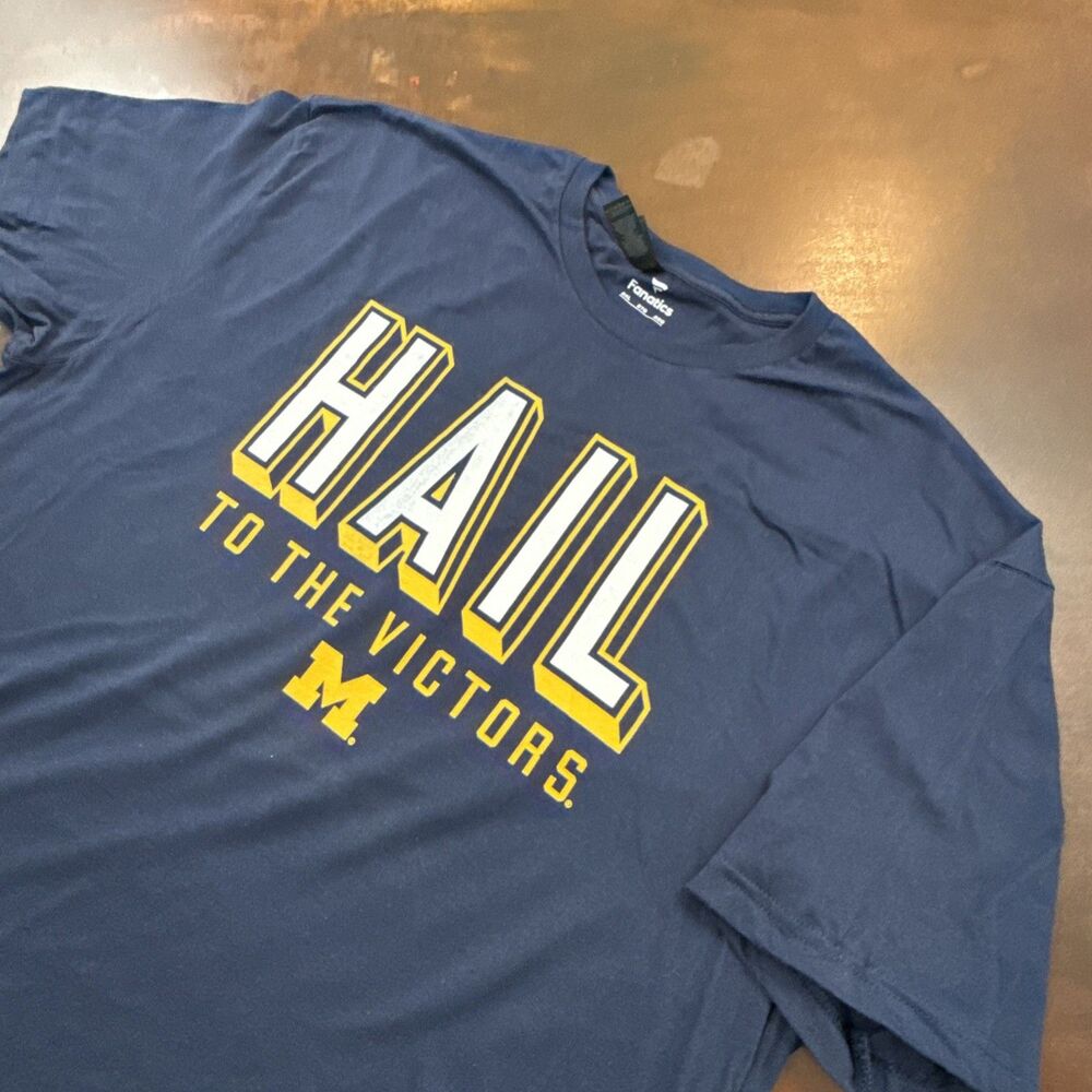 Michigan Wolverines College Hail to the Victors 2XL T-shirt sportswear blue